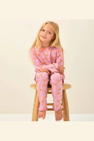 Little Label Pyjama met strikjes print Roze Meisjes Stretchkatoen Ronde hals