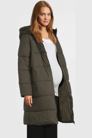 Mama;licious Zwangerschapsjas MLURSA Dames Polyester Capuchon Effen