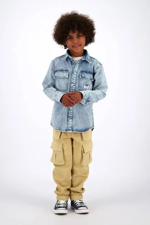 Vingino Overhemd light blue denim Blauw Effen
