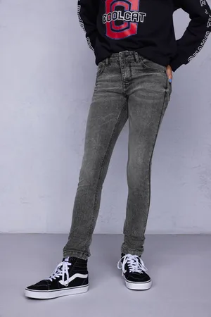 CoolCat Skinny Jeans Doris Grijs Meisjes Katoen Effen