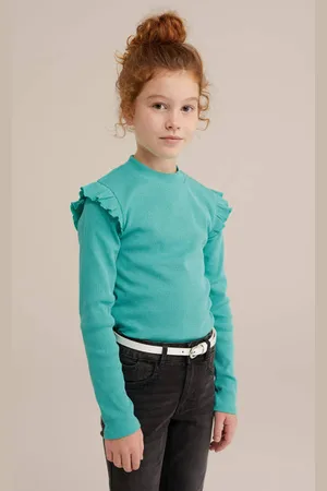 WE Fashion Longsleeve Meisjes Katoen Ronde hals Effen