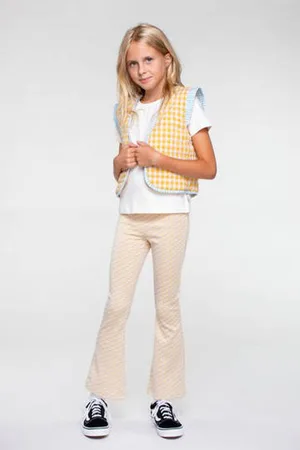 Moodstreet Geruit reversible gilet Meisjes Polyester Openvallende hals