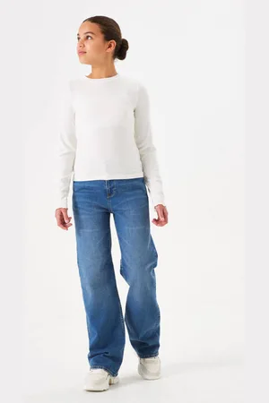 Garcia High waist straight leg jeans Blauw Meisjes Stretchdenim