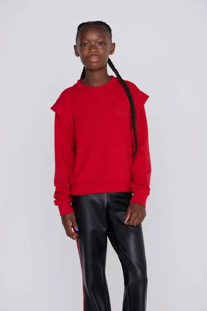 CoolCat Sweater Topaz met Schouder Detail Meisjes Viscose Opstaande kraag