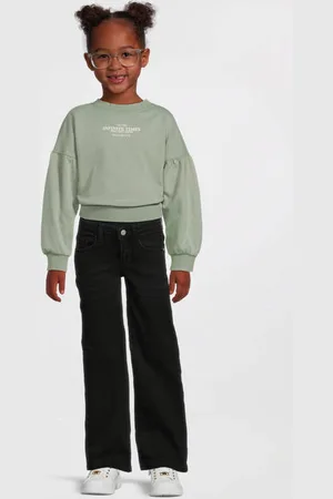 Cars Straight high waist black denim Jeans Zwart Effen
