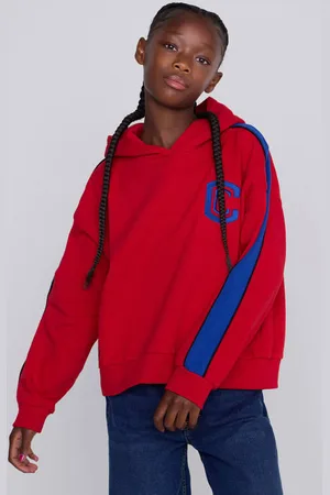 CoolCat Hoodie Natascha met Contrast Streep Sweater Meisjes Katoen Capuchon
