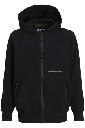 JACK & JONES JUNIOR jack zwart Jas Jongens Nylon Capuchon Effen