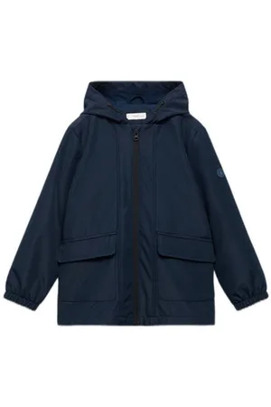 MANGO Jack Jas Blauw Jongens Polyester Capuchon Effen