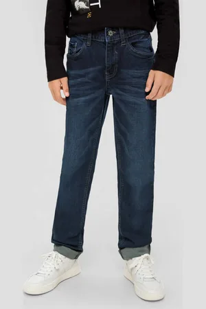 QS by s.Oliver Regular fit jeans dark denim Blauw Jongens Stretchdenim Effen