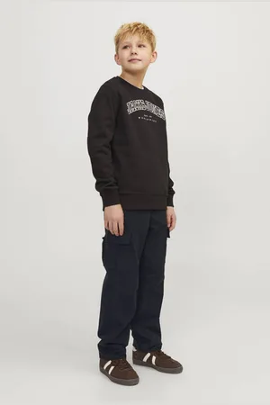 JACK & JONES JUNIOR relaxed cargo broek zwart Jongens Katoen Effen
