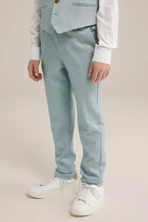 WE Fashion Slim casual broek Jongens Polyester Effen
