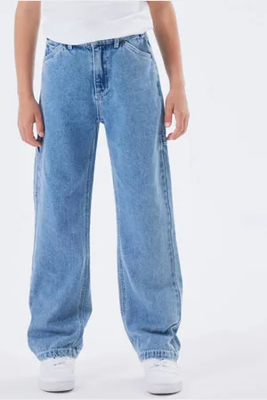 NAME IT KIDS straight leg jeans NKMRYAN Blauw Effen