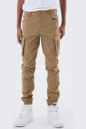 NAME IT KIDS cargobroek NITBAMGO camel Bruin Jongens Stretchkatoen Effen