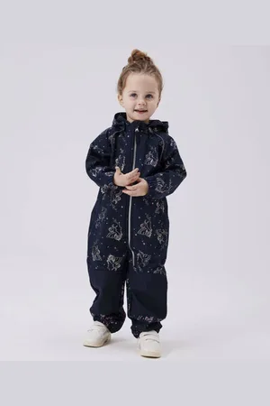 NAME IT MINI softshell buitenspeelpak met all over print Jas Jongens/Meisjes Polyester Capuchon