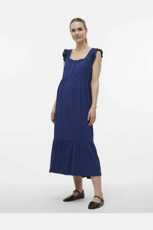Mama;licious Zwangerschapsjurk MLCAILEEN Dames Polyester Vierkante hals