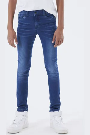 NAME IT KIDS slim fit jeans NKMTHEO Blauw Jongens Viscose