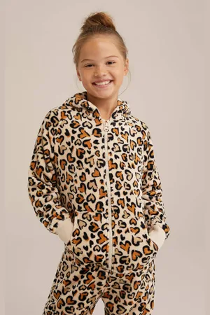 WE Fashion Fleece onesie Beige All over print