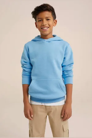 WE Fashion Blue Ridge hoodie Sweater Blauw Effen