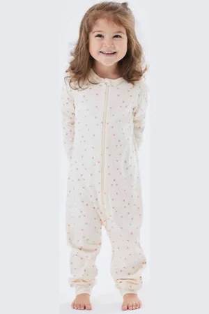 NAME IT BABY pyjama NBFNIGHTSUIT offwhite/roze Wit Meisjes Katoen Ronde hals