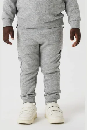 NAME IT MINI slim fit joggingbroek NMMVIMO grijs melange Jongens Sweat