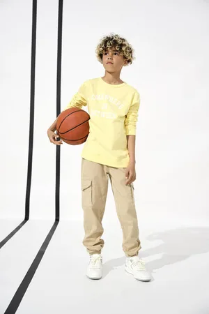 ONLY KIDS BOY cargobroek KOBMAXWELL Jongens Stretchkatoen Effen