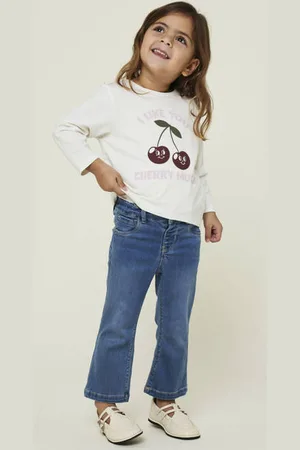 NAME IT MINI longsleeve wit Meisjes Stretchkatoen Ronde hals Printopdruk