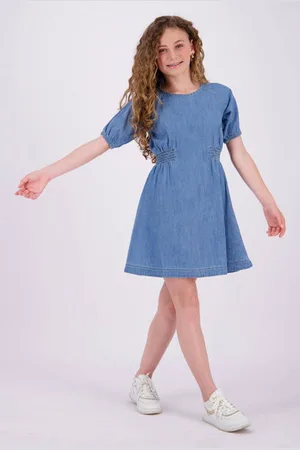 Vingino Spijkerjurk Blauw Meisjes Denim Ronde hals Effen