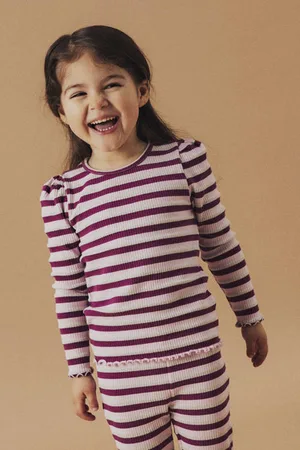 NAME IT MINI longsleeve roze rib gebreid Meisjes Stretchkatoen Ronde hals