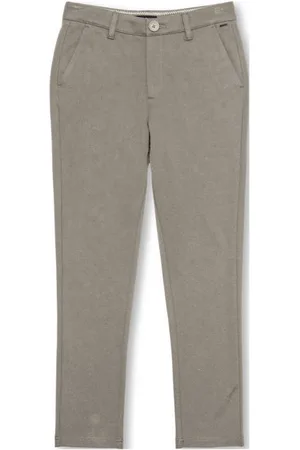 Only & Sons JUNIOR slim chino kaki Broek Grijs Jongens Viscose Effen