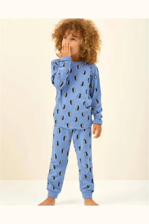Little Label Pyjama met penguin print Jongens Stretchkatoen Ronde hals