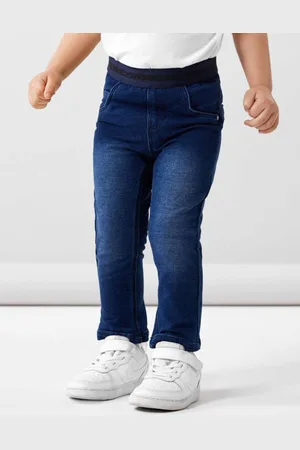 NAME IT MINI slim fit jeans NMFSALLI Blauw Meisjes Jog denim Effen