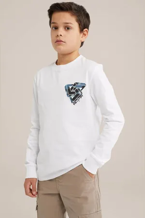 Salty Dog Longsleeve wit Jongens Katoen Ronde hals Backprint