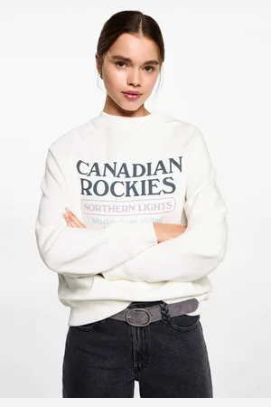 MANGO Sweater wit Tekst