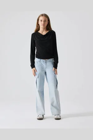 LMTD Wide leg jeans NLFTARTIZZA Blauw Effen