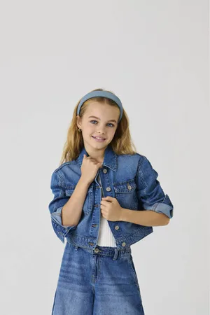 ONLY KIDS GIRL spijkerjas Blauw Effen