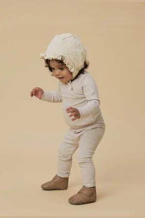 Lil Atelier BABY regular legging lichtbruin Broek Ecru Meisjes Katoen