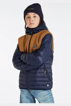 Protest Outdoor jas PRTDUCO JR donkerblauw/bruin Jongens Polyamide Capuchon
