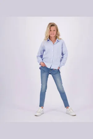 Vingino Skinny jeans Amia Blauw Meisjes Katoen Effen