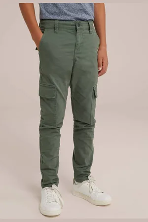 WE Fashion Blue Ridge slim fit cargobroek Jongens Stretchkatoen