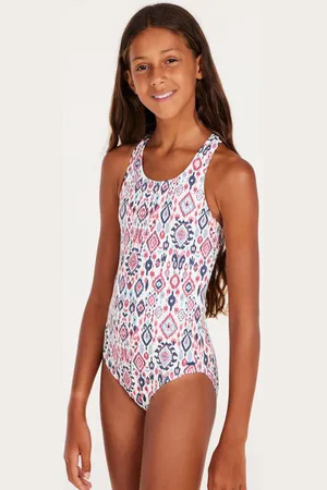 Protest Badpak PRTSHAKILA JR wit/blauw/roze Meisjes Polyester All over print