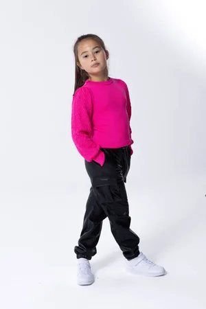 ONLY KIDS GIRL imitatieleren cargobroek KOGHEIDI Meisjes Imitatieleer