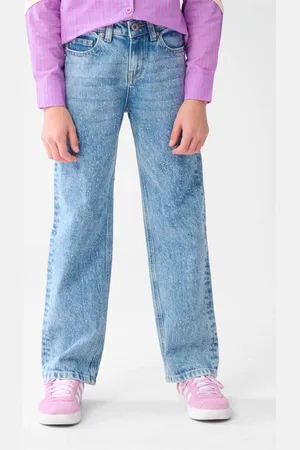 SHOEBY Straight regular waist Jeans Blauw Effen