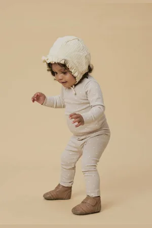 Lil Atelier BABY romper NBFGAGO Gray Morn Ecru Meisjes Katoen Ronde hals