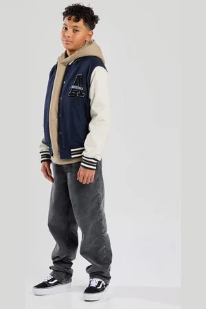 America today Bomberjack herfst blauw Jas Jongens Polyester Opstaande kraag