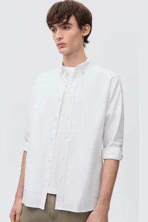 MANGO Overhemd Jongens Katoen Button down Effen