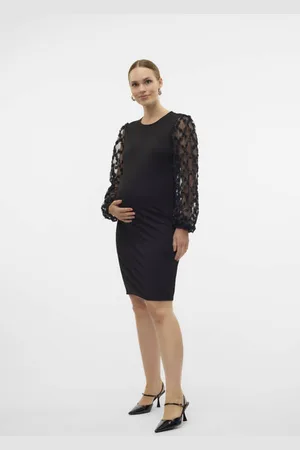 Mama;licious Zwangerschapsjurk MLPAULA Dames Viscose Ronde hals Effen