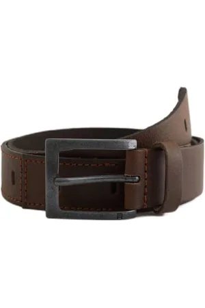 WE Fashion Blue Ridge leren riem donkerbruin Jongens Leer Effen