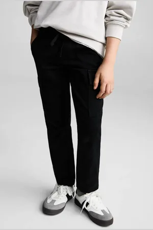 MANGO Straight cargo broek Jongens Katoen Effen