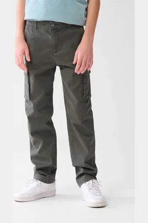 SHOEBY Straight cargo broek Grijs Jongens Stretchkatoen Effen