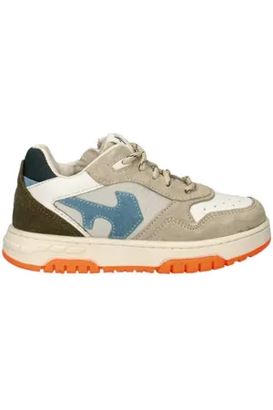 Nelson Suède sneakers beige/blauw Jongens Suede Meerkleurig